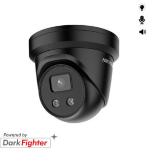 4MP Full HD Turret PoE AcuSense SD-slot IR-Led 2-weg audio Sirene/flitslicht (zwart)