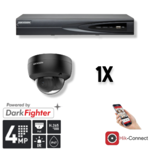 Set 1x Dome 4MP + Recorder & Bekabeling