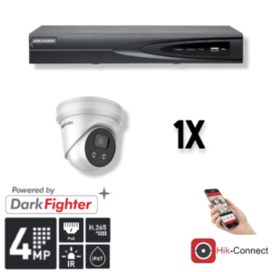 Set 1x Turret 4MP + Recorder & Bekabeling