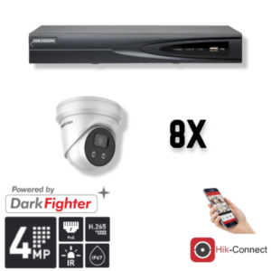 Set 8x Turret 4MP + Recorder & Bekabeling
