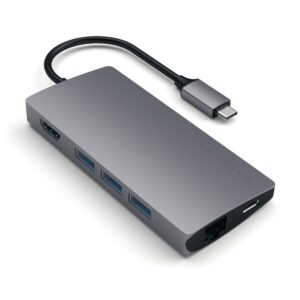 Satechi Multi-Port Adapter V2 Dock st. USB 3.2 Gen 1 (3.1 Gen 1) Type-C 10000 Mbit/s Grijs
