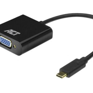 ACT AC7300 video kabel adapter 0,15 m USB Type-C VGA (D-Sub) Zwart