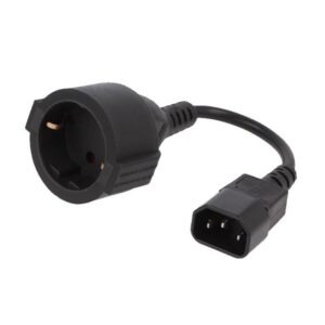 Gembird PC-SFC14M-01 electriciteitssnoer Zwart 0,15 m C14 stekker