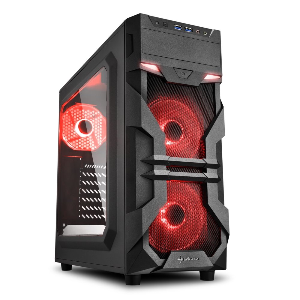 Sharkoon VG7-W Red Midi Tower Zwart