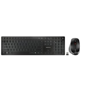 CHERRY DW 9500 SLIM toetsenbord Inclusief muis RF-draadloos + Bluetooth QWERTY Engels Zwart, Grijs