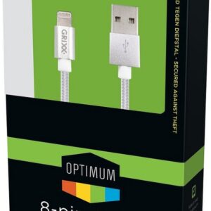 Grixx International Laad + datakabel Apple lightning 3m nylon