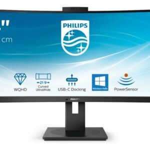Philips P Line 346P1CRH/00 LED display 86,4 cm (34") 3440 x 1440 Pixels UltraWide Quad HD Zwart