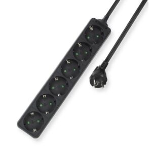 ACT AC2460 power uitbreiding 3 m 6 AC-uitgang(en) Binnen Zwart