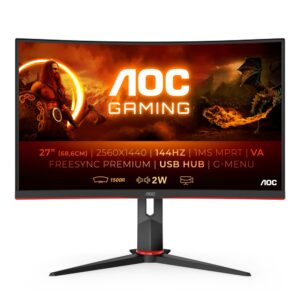 AOC G2 CQ27G2U/BK computer monitor 68,6 cm (27") 2560 x 1440 Pixels Quad HD LED Zwart, Rood