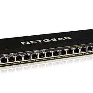 NETGEAR GS316P Unmanaged Gigabit Ethernet (10/100/1000) Power over Ethernet (PoE) Zwart