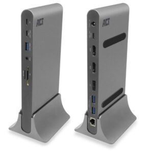 ACT AC7047 notebook dock & poortreplicator Bedraad USB 3.2 Gen 1 (3.1 Gen 1) Type-C Grijs