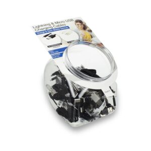 Ewent EW1277 30 stuks Lightning-kabel 1 m Zwart, Wit