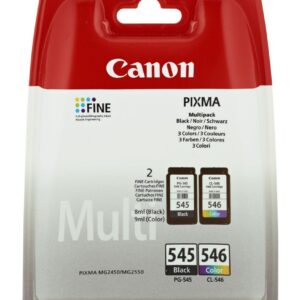 Canon PG-545/CL-546 Multipack inktcartridge 2 stuk(s) Origineel Zwart, Cyaan, Magenta, Geel